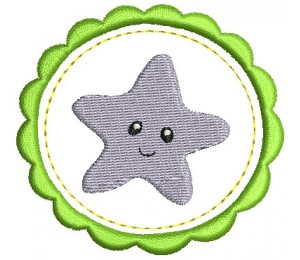 Stickmuster - Seestern Button